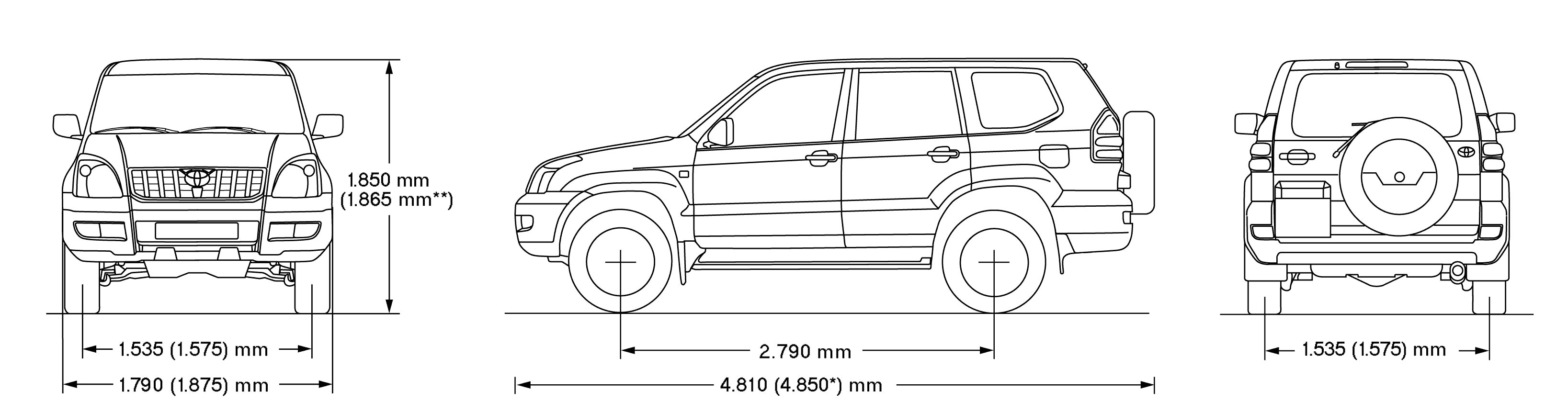 Ленд крузер ширина кузова