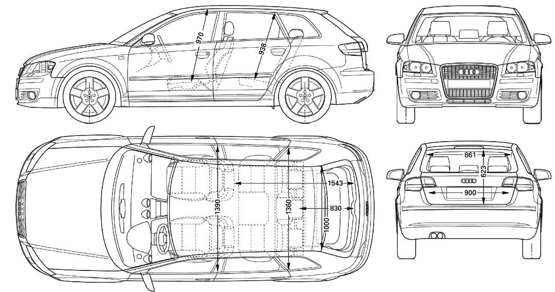 Ауди а3 размеры кузова