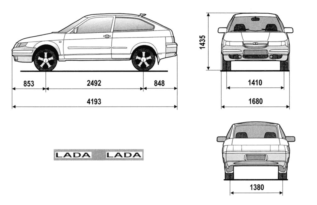 Приора габариты и размеры